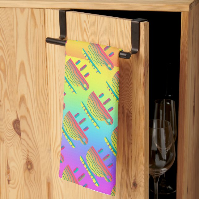 Rainbow Yellow Cup Saucer   Tea Towel (Thirds Fold)