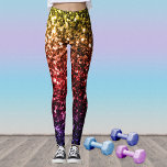 Rainbow yellow red purple faux glitter sparkles leggings<br><div class="desc">Cool,  fun,  elegant and unique all over print faux sparkly leggings gift idea for her. 
Beautiful rainbow yellow red purple colourful and shiny sparkles. Photo of yellow,  red,  purple colourful sparkles not actual glitter!</div>