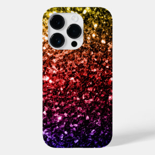Rainbow yellow red purple sparkles bling Case-Mate iPhone 14 pro case