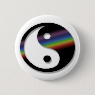 Rainbow Yin Yang Button