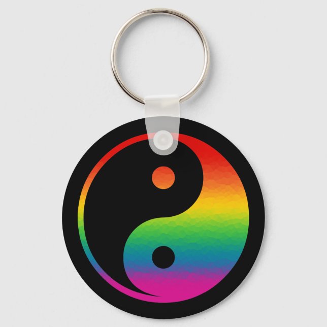 Rainbow Yin Yang Key Ring (Front)