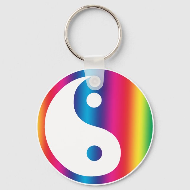Rainbow Yin Yang Keychain (Front)