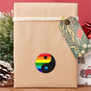 Rainbow Yin Yang LGBTQ Pride Balance Symbol Classic Round Sticker