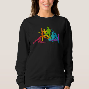Rainbow Yoga Poses Yogis Meditating Enthusiasts Sweatshirt