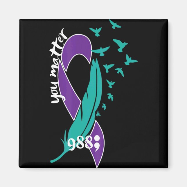 Rainbow You 988 Suicide Prevention Awarenes  Magnet (Front)