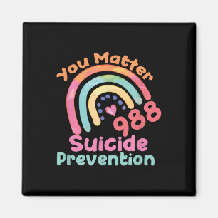 Rainbow You 988 Suicide Prevention Awareness Ribbo Magnet