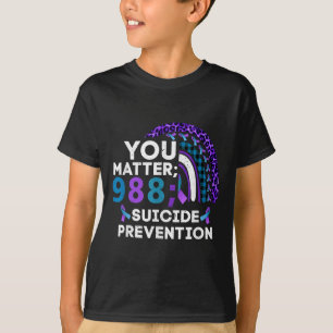 Rainbow You 988 Suicide Prevention Awareness Ribbo T-Shirt