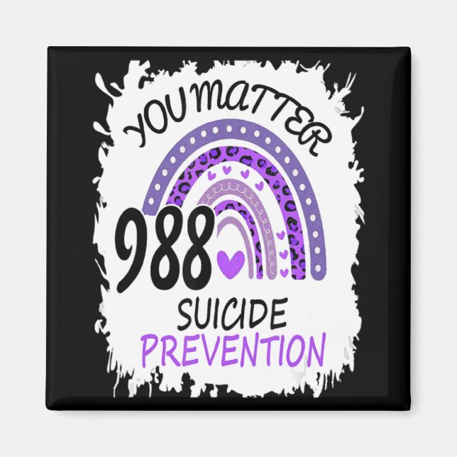 Rainbow You 988 Suicide Prevention Colorful  Magnet (Front)