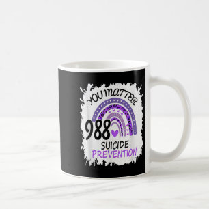 Rainbow You 988 Suicide Prevention Colourful Ribbo Coffee Mug