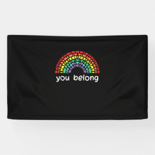 Rainbow You Belong Gay Pride Lgbt Support Men Wome Banner
