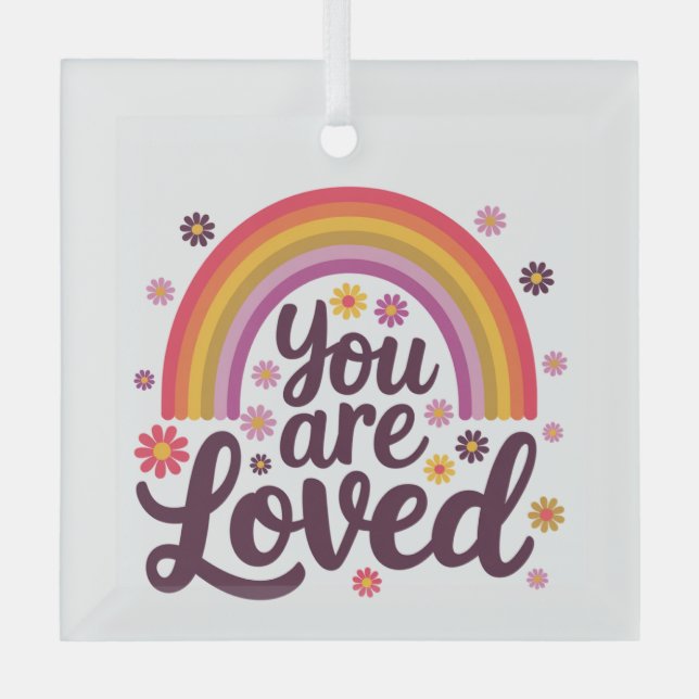 Rainbow You Loved  Glass Tree Decoration (Front)