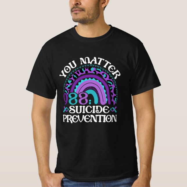 Rainbow You Matter 988 Suicide Prevention Awarenes T-Shirt (Front)