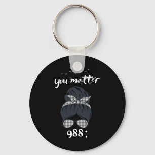 Rainbow You Problem 988 Suicide Prevention Awarene Key Ring