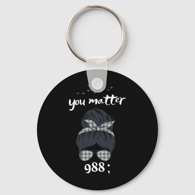 Rainbow You Problem 988 Suicide Prevention Awarene Key Ring (Front)