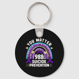Rainbow You Problem 988 Suicide Prevention Awarene Key Ring