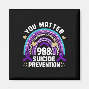 Rainbow You Problem 988 Suicide Prevention Awarene Magnet