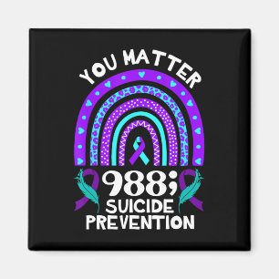 Rainbow You Problem 988 Suicide Prevention Awarene Magnet