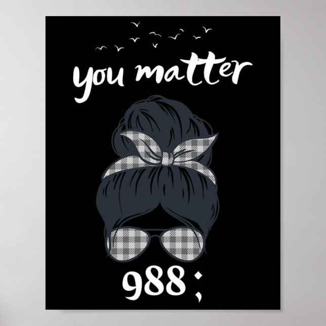 Rainbow You Problem 988 Suicide Prevention Awarene Poster (Front)