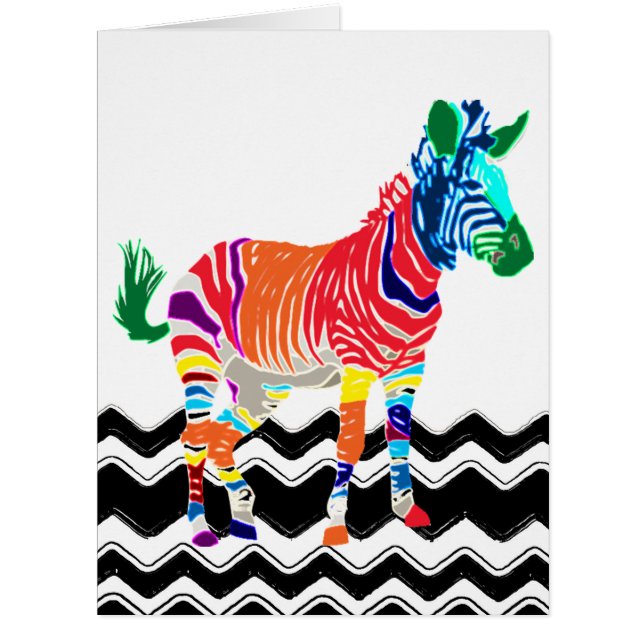 Rainbow Zebra Animals Monogrammed Pattern Party (Front)