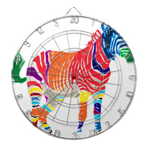 Rainbow Zebra Animals Monogrammed Pattern Party Dartboard