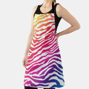 Rainbow Zebra Apron