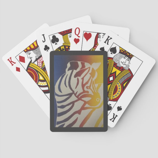 Rainbow Zebra Classic Playing Cards (Back)