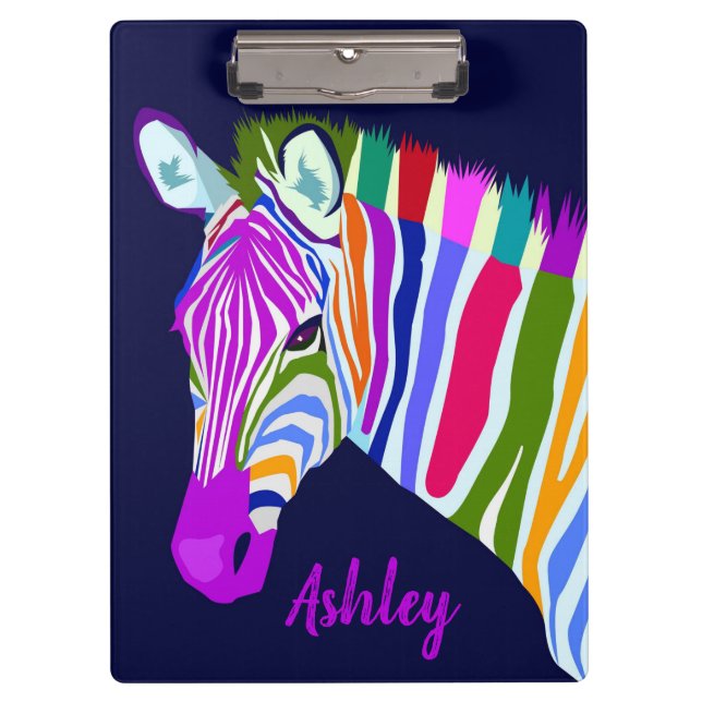 Rainbow Zebra Clipboard (Front)