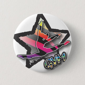 Rainbow Zebra Gymnastics 6 Cm Round Badge