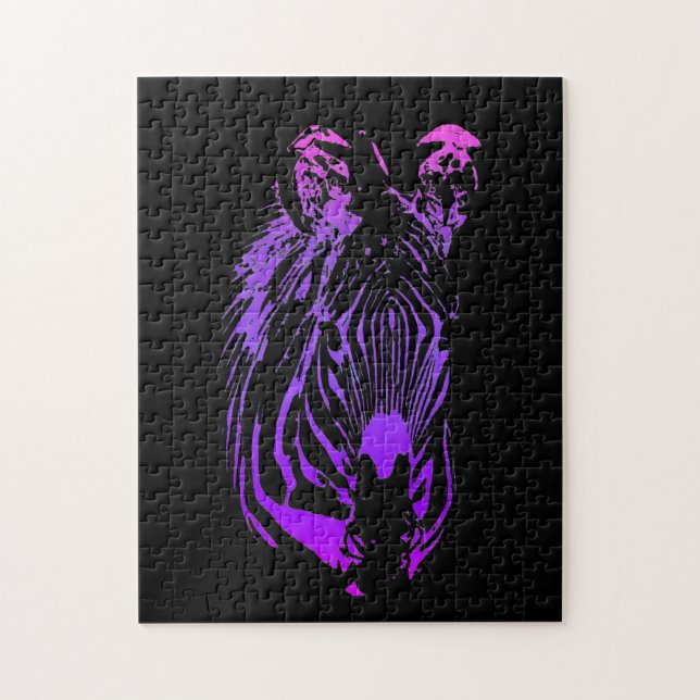 Rainbow Zebra Jigsaw Puzzle (Vertical)