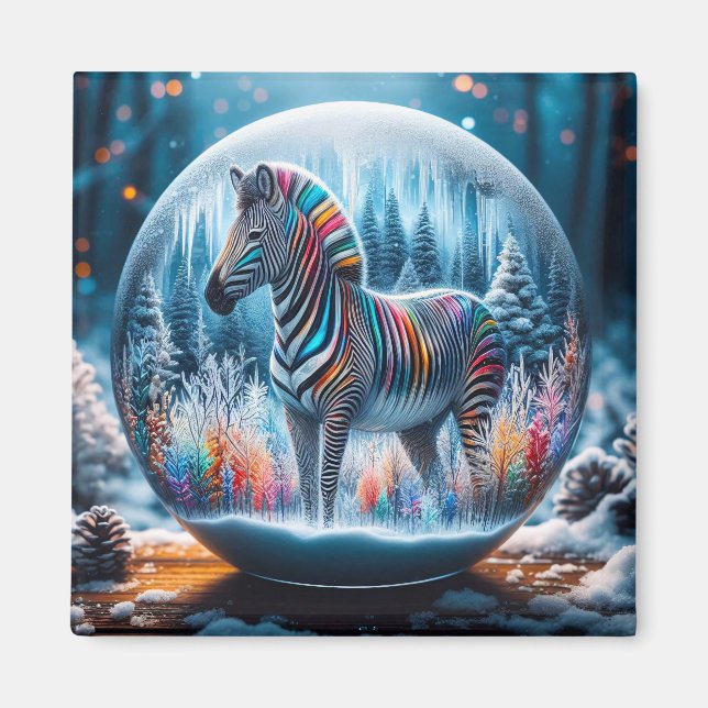 Rainbow Zebra Magnet (Front)