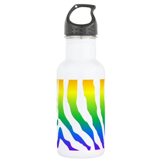 Rainbow Zebra Pattern 532 Ml Water Bottle (Front)
