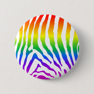 Rainbow Zebra Pattern 6 Cm Round Badge