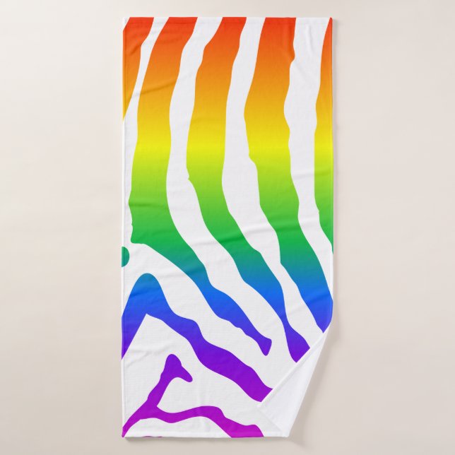Rainbow Zebra Pattern Bath Towel (Bath Towel)