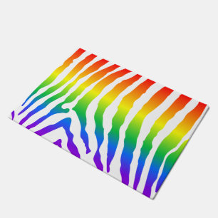 Rainbow Zebra Pattern Doormat
