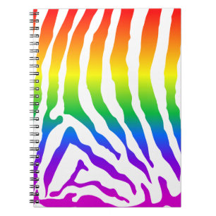 Rainbow Zebra Pattern Notebook