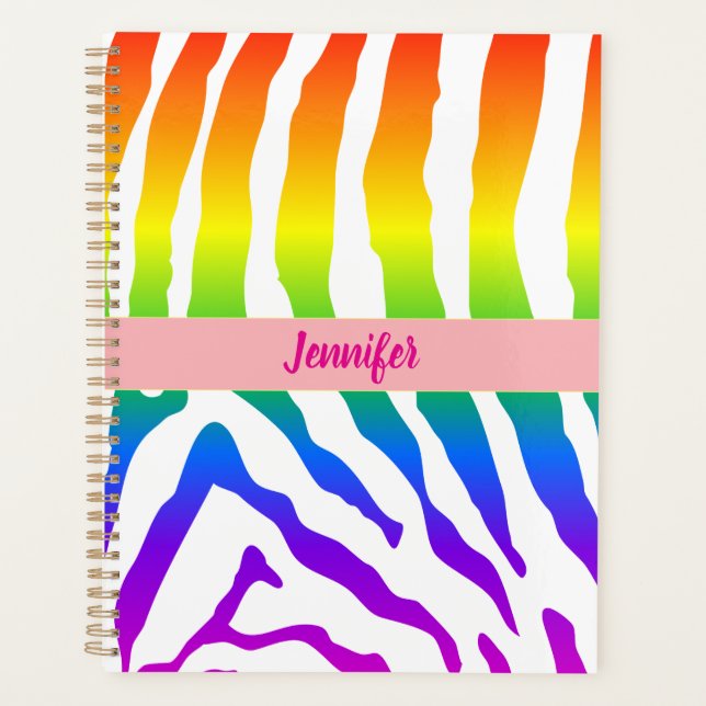 Rainbow Zebra Pattern Planner (Front)