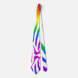 Rainbow Zebra Pattern Tie