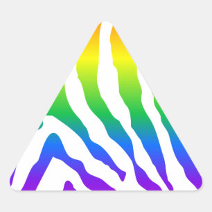 Rainbow Zebra Pattern Triangle Sticker