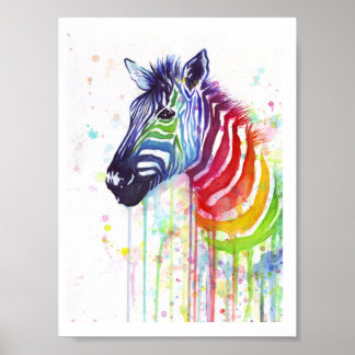 Rainbow Zebra Poster
