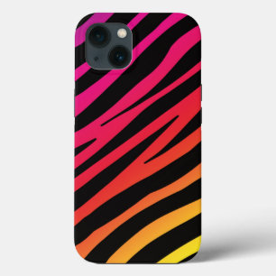 Rainbow zebra print iPhone 13 case