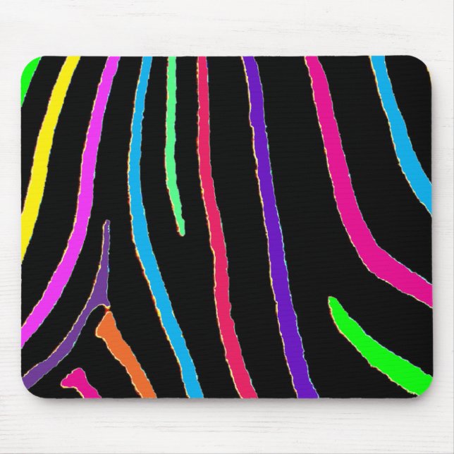 Rainbow Zebra Print Mouse Pad (Front)