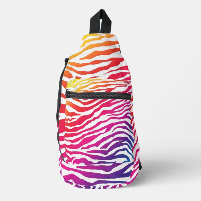Rainbow Zebra Sling Bag (Front)