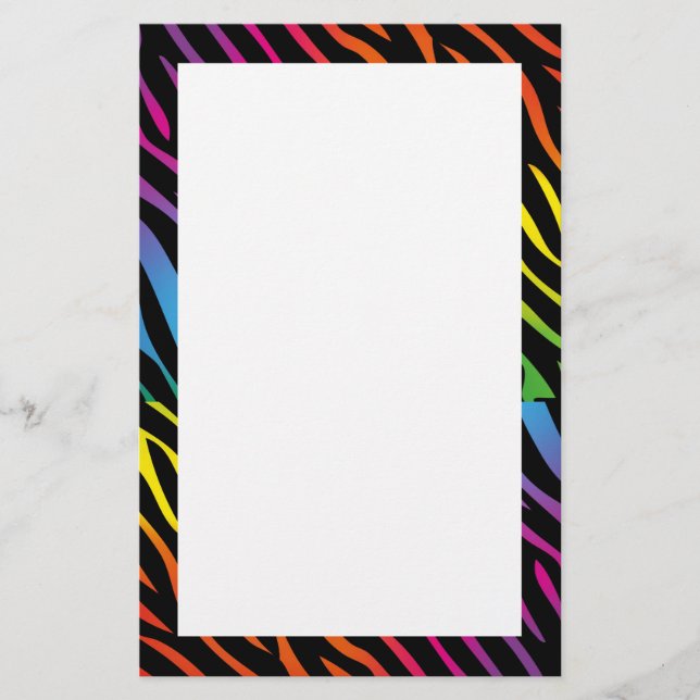'Rainbow zebra' stationery (Front)