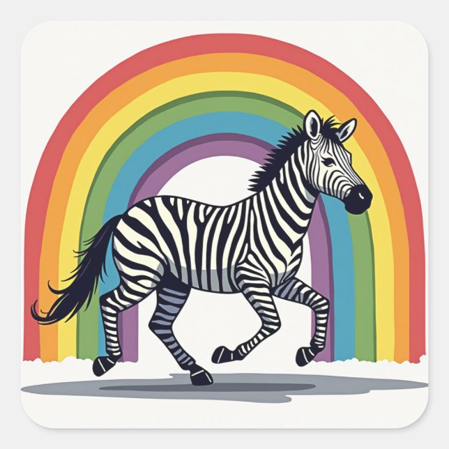 Rainbow Zebra Sticker  (Front)