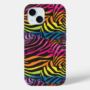 Rainbow Zebra Stipes iPhone 15 Case