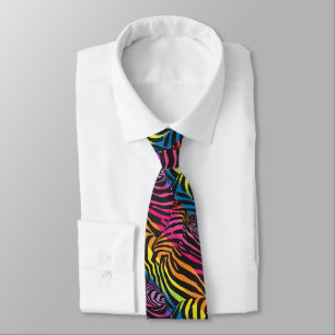 Rainbow Zebra Stipes Tie