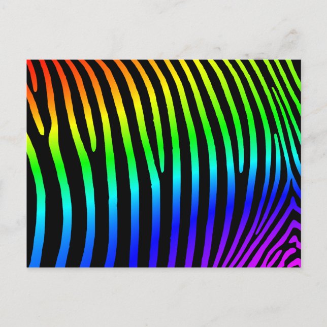 Rainbow Zebra Stripes Postcard (Front)