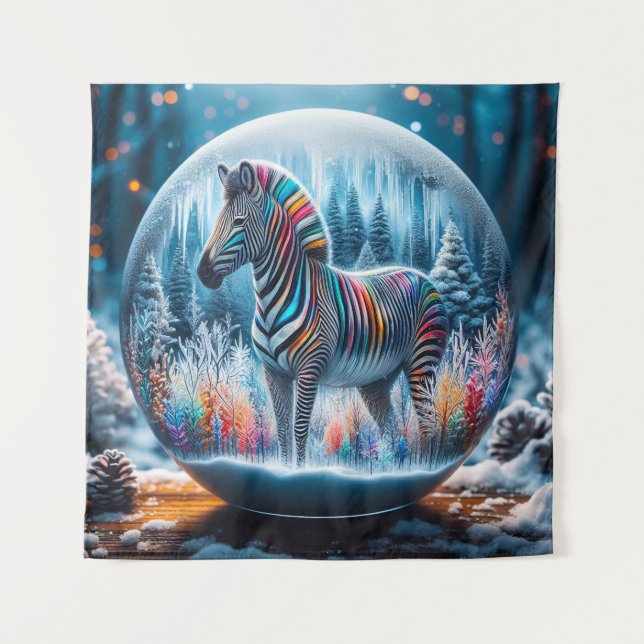 Rainbow Zebra Tapestry (Front)