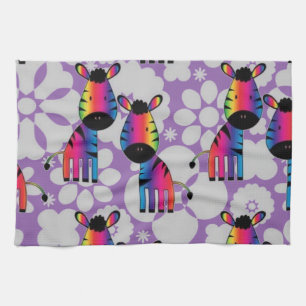 Rainbow Zebra Tea Towel