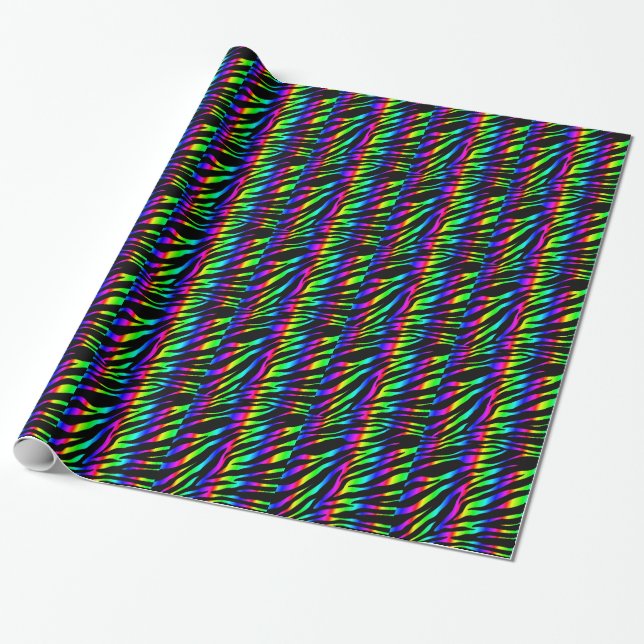 rainbow zebra wrapping paper (Unrolled)